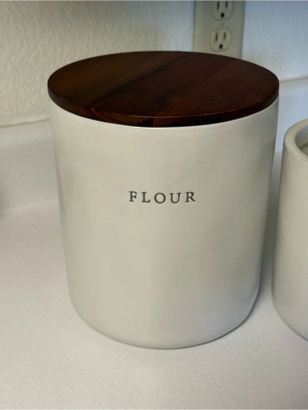 Hearth & Hand Cream Ceramic Flour and Sugar Canister Set